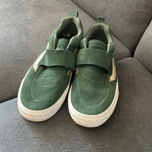 Green w/gold Stripe Vans